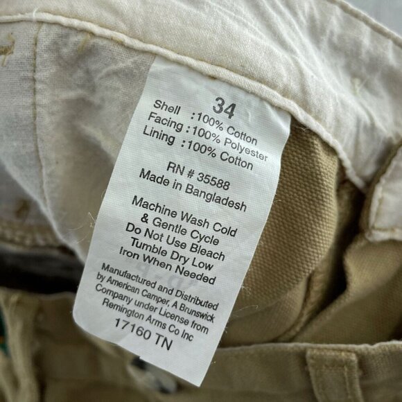 Remington Mens Outdoor Clothing Pants 34 100% Cotton Shell & Polyester 5421 - Picture 3 of 10